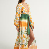 Long Sleeve Cover Up Oranges Palms - shopsigal