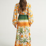 Long Sleeve Cover Up Oranges Palms - shopsigal