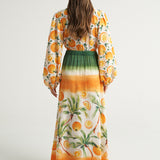 Long Sleeve Cover Up Oranges Palms - shopsigal