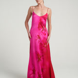 Long Tie Back Dress Magenta - shopsigal