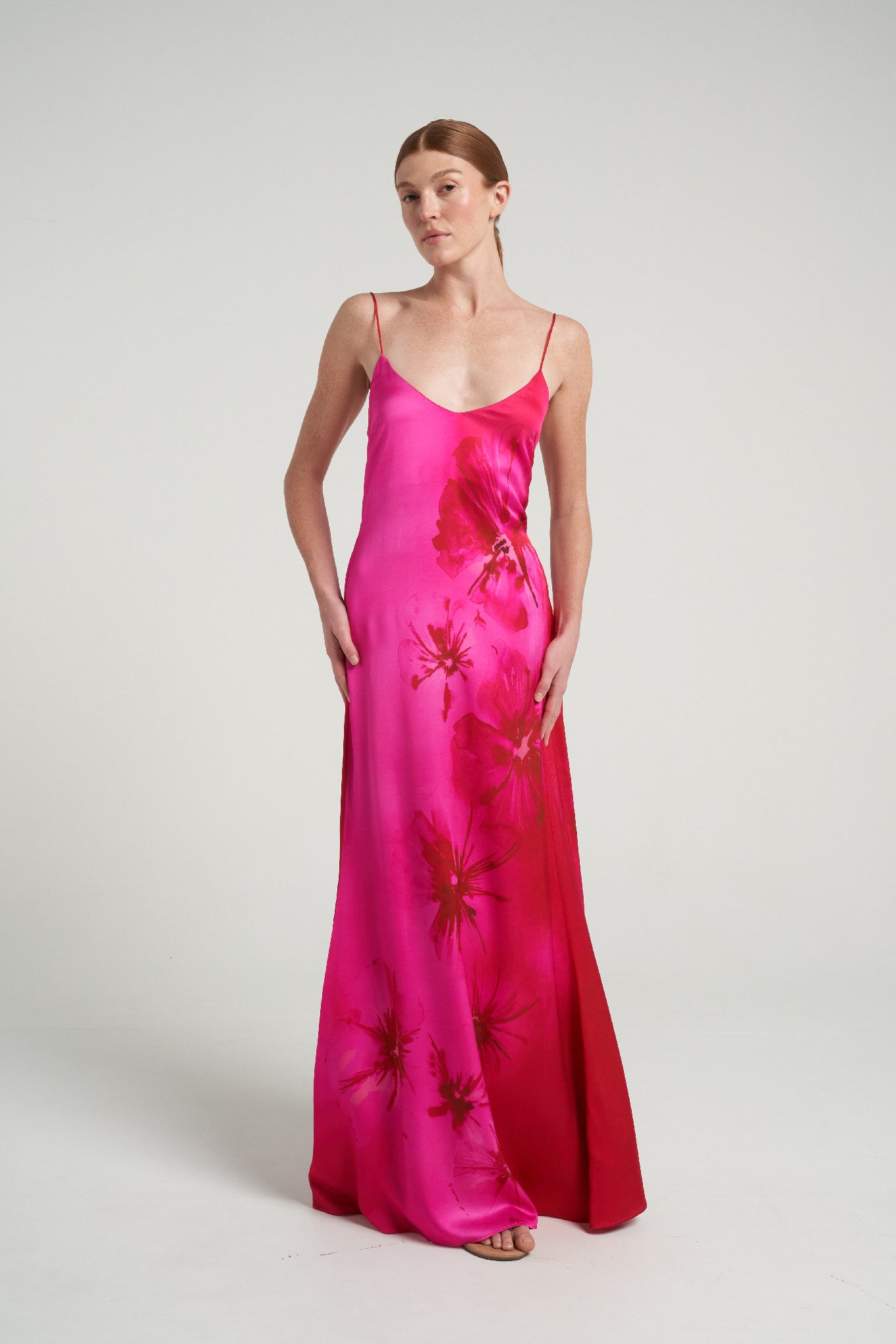 Long Tie Back Dress Magenta - shopsigal