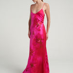 Long Tie Back Dress Magenta - shopsigal