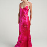 Long Tie Back Dress Magenta - shopsigal