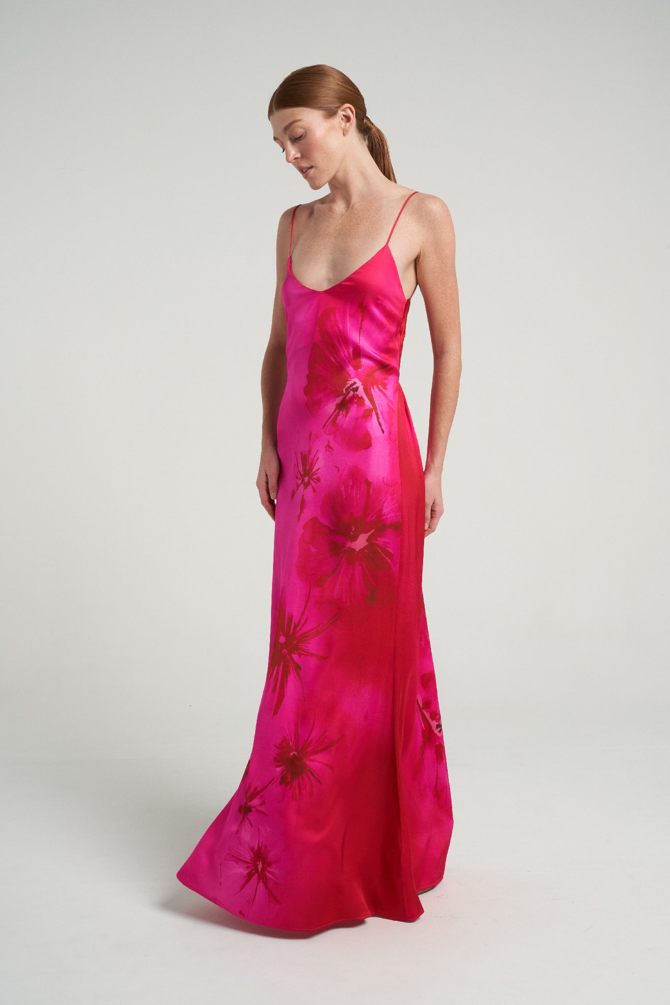 Long Tie Back Dress Magenta - shopsigal