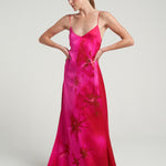 Long Tie Back Dress Magenta - shopsigal