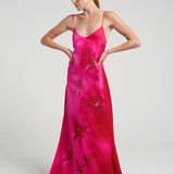 Long Tie Back Dress Magenta - shopsigal