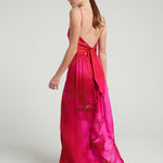Long Tie Back Dress Magenta - shopsigal