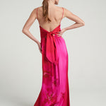 Long Tie Back Dress Magenta - shopsigal