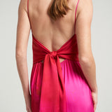 Long Tie Back Dress Magenta - shopsigal