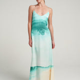 Long Tie Back Dress Oasis Aqua - shopsigal