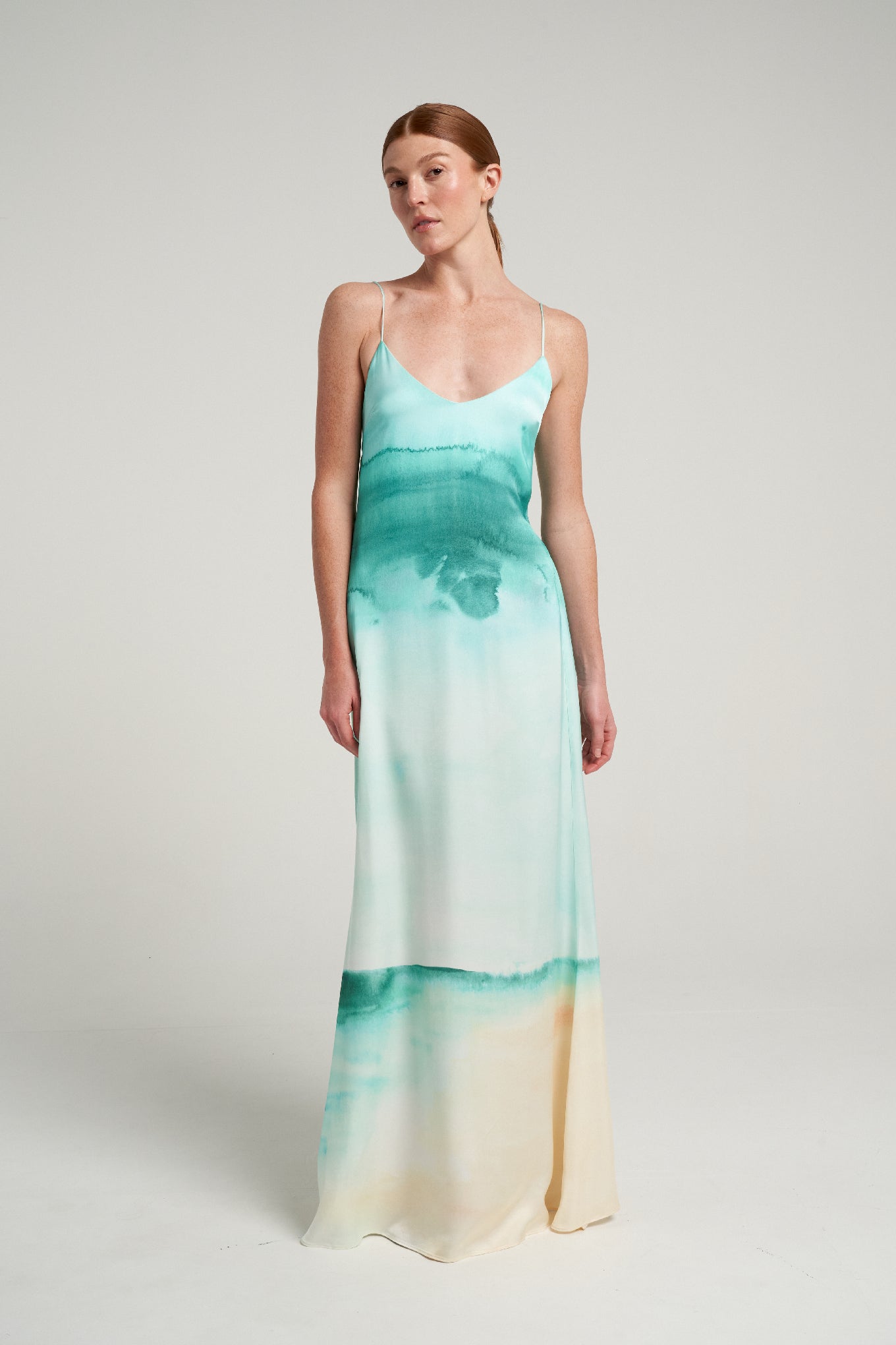 Long Tie Back Dress Oasis Aqua - shopsigal
