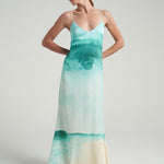 Long Tie Back Dress Oasis Aqua - shopsigal