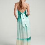 Long Tie Back Dress Oasis Aqua - shopsigal