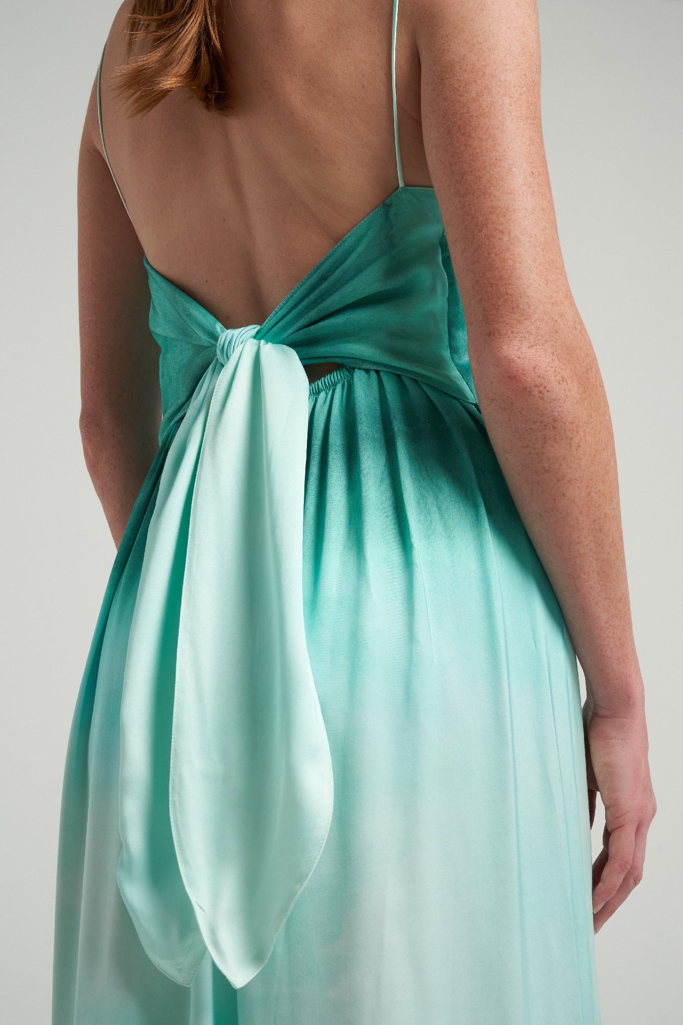 Long Tie Back Dress Oasis Aqua - shopsigal