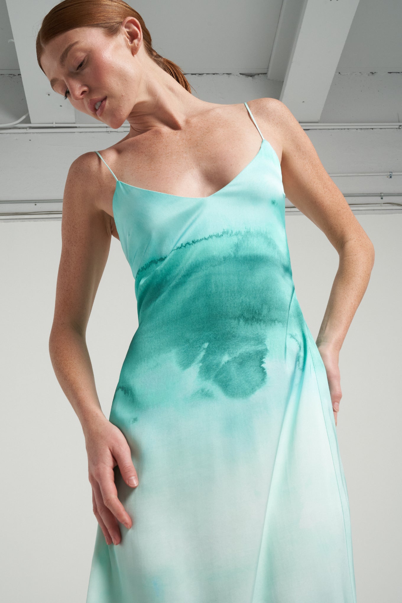 Long Tie Back Dress Oasis Aqua - shopsigal