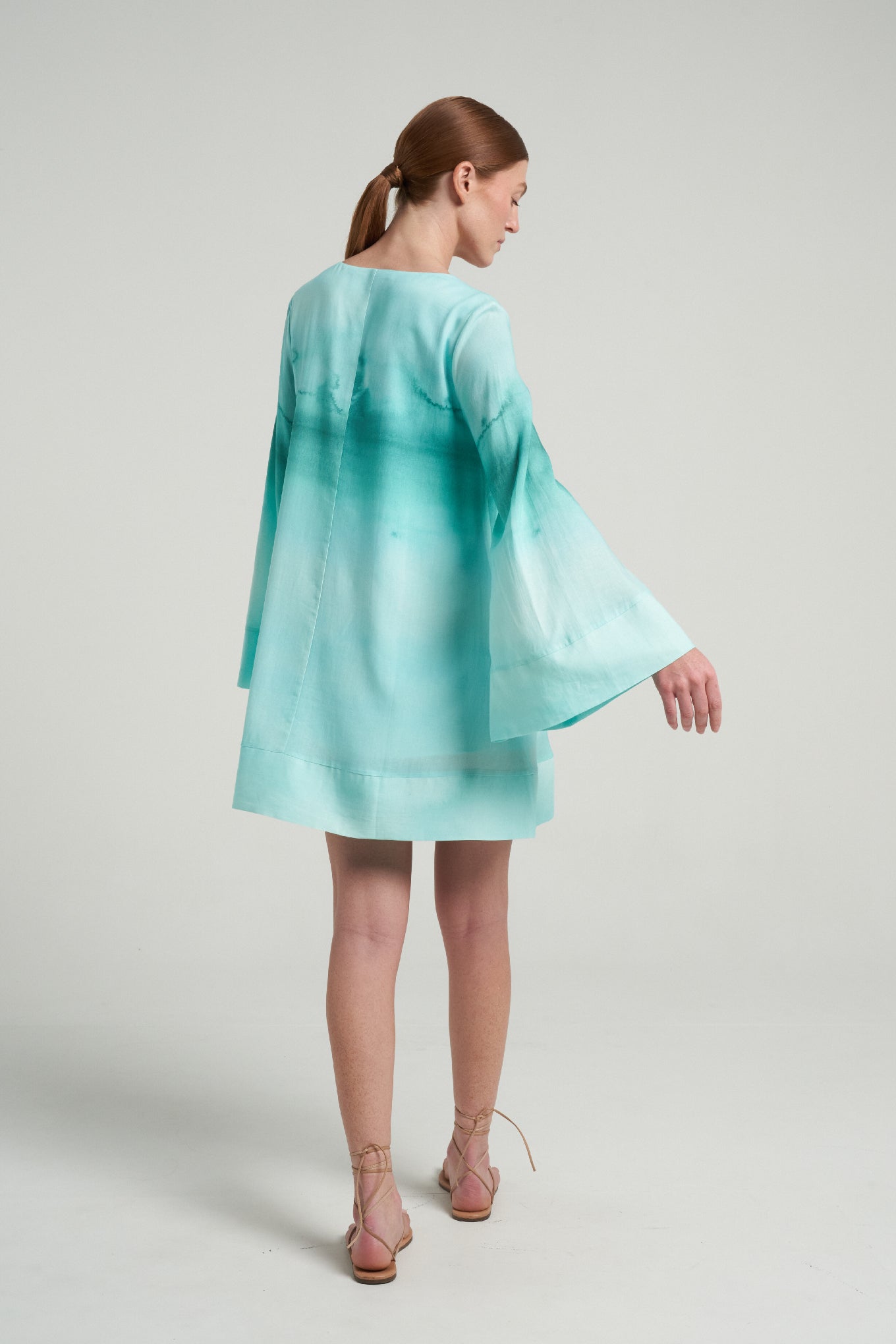 Mini Trapeze Dress Oasis Aqua - shopsigal