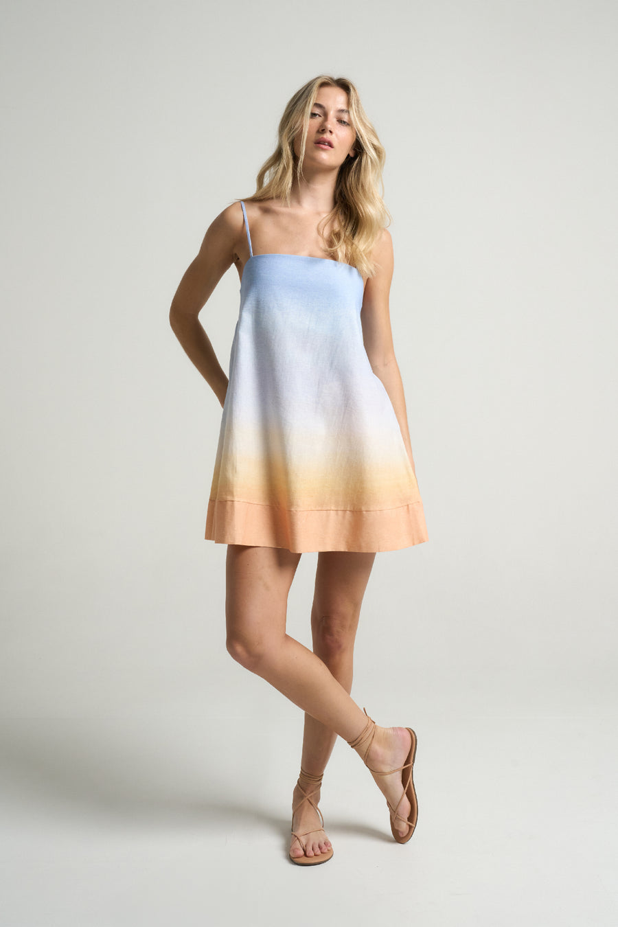 Mini Strappy Trapeze Dress Sunrise - shopsigal