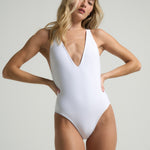 Reversible Deep V One-piece Swimsuit Sunrise - shopsigal