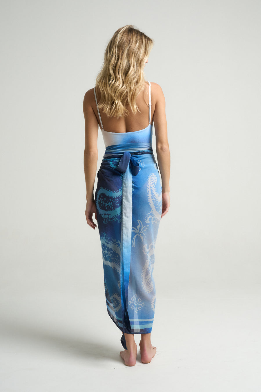 Sarong With Ties Paisley Blue - shopsigal