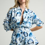 Long Sleeve Shirt Paisley Blue - shopsigal