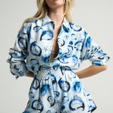 Long Sleeve Shirt Paisley Blue - shopsigal