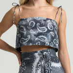 Tie Crop Top Paisley Black - shopsigal