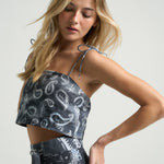 Tie Crop Top Paisley Black - shopsigal
