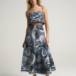 Wrap Circle Skirt Paisley Black - shopsigal