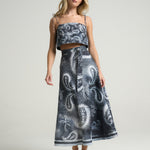 Wrap Circle Skirt Paisley Black - shopsigal