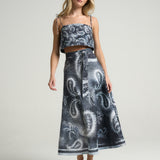 Wrap Circle Skirt Paisley Black - shopsigal