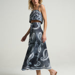 Wrap Circle Skirt Paisley Black - shopsigal