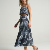 Wrap Circle Skirt Paisley Black - shopsigal