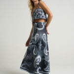 Wrap Circle Skirt Paisley Black - shopsigal