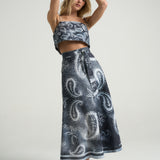 Wrap Circle Skirt Paisley Black - shopsigal