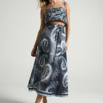 Wrap Circle Skirt Paisley Black - shopsigal