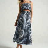Wrap Circle Skirt Paisley Black - shopsigal