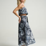 Wrap Circle Skirt Paisley Black - shopsigal