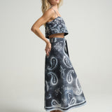 Wrap Circle Skirt Paisley Black - shopsigal