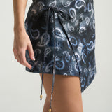 Mini Wrap Skirt Paisley Black - shopsigal