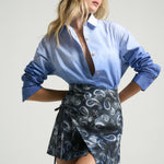 Mini Wrap Skirt Paisley Black - shopsigal