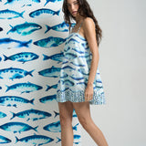 HEMLINE x SIGAL Mini Strappy Trapeze Dress Sardines - shopsigal