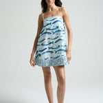 HEMLINE x SIGAL Mini Strappy Trapeze Dress Sardines - shopsigal