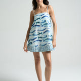 HEMLINE x SIGAL Mini Strappy Trapeze Dress Sardines - shopsigal