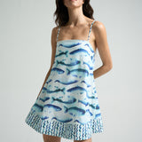 HEMLINE x SIGAL Mini Strappy Trapeze Dress Sardines - shopsigal