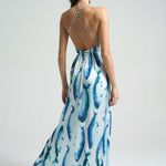 HEMLINE x SIGAL Maxi Halter Dress Sardines - shopsigal