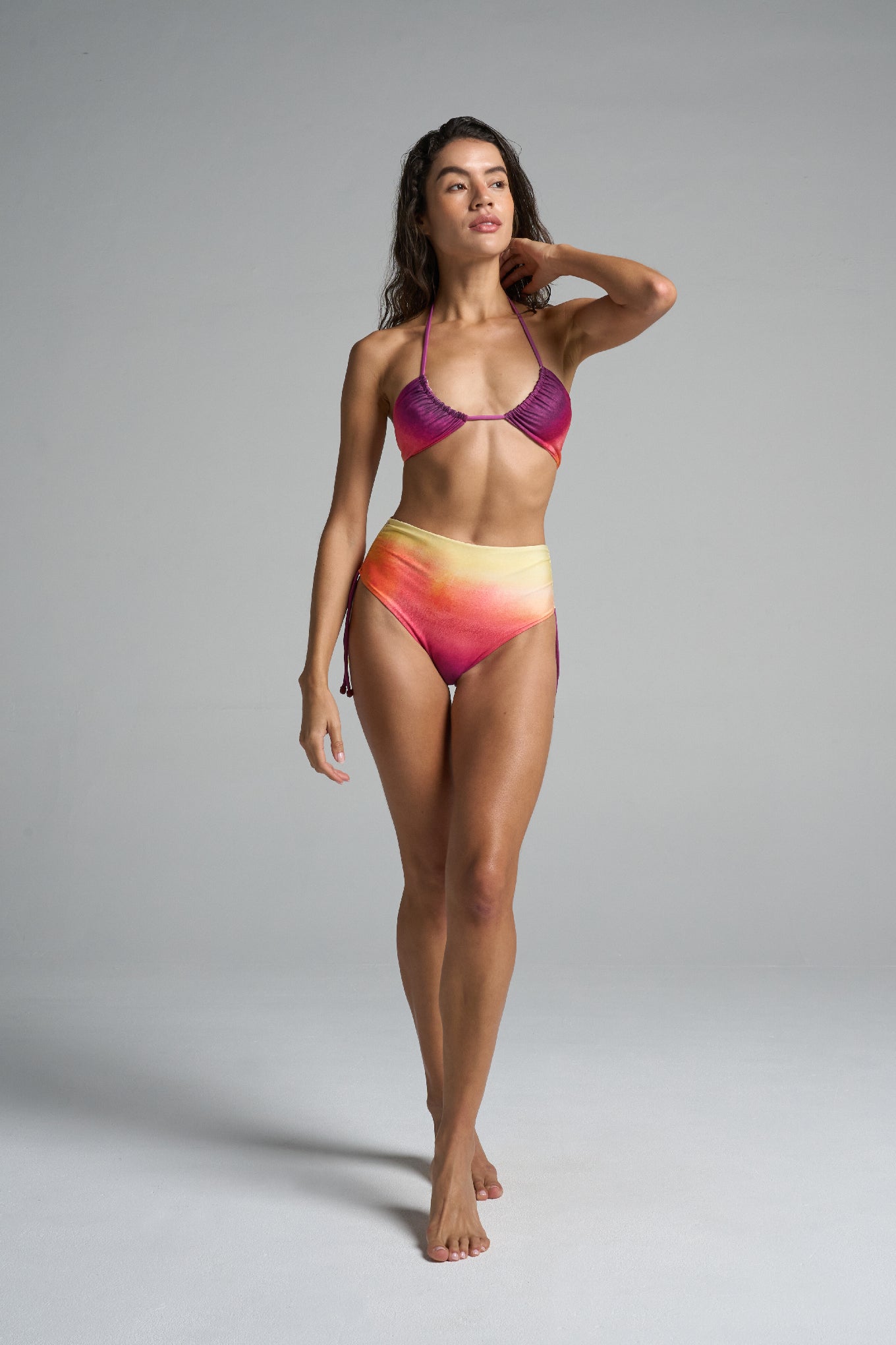 Reversible High Waisted Bikini Bottom Sunset - shopsigal