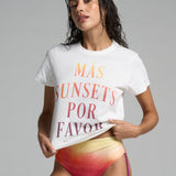 Graphic Tee: Mas Sunsets-White - shopsigal