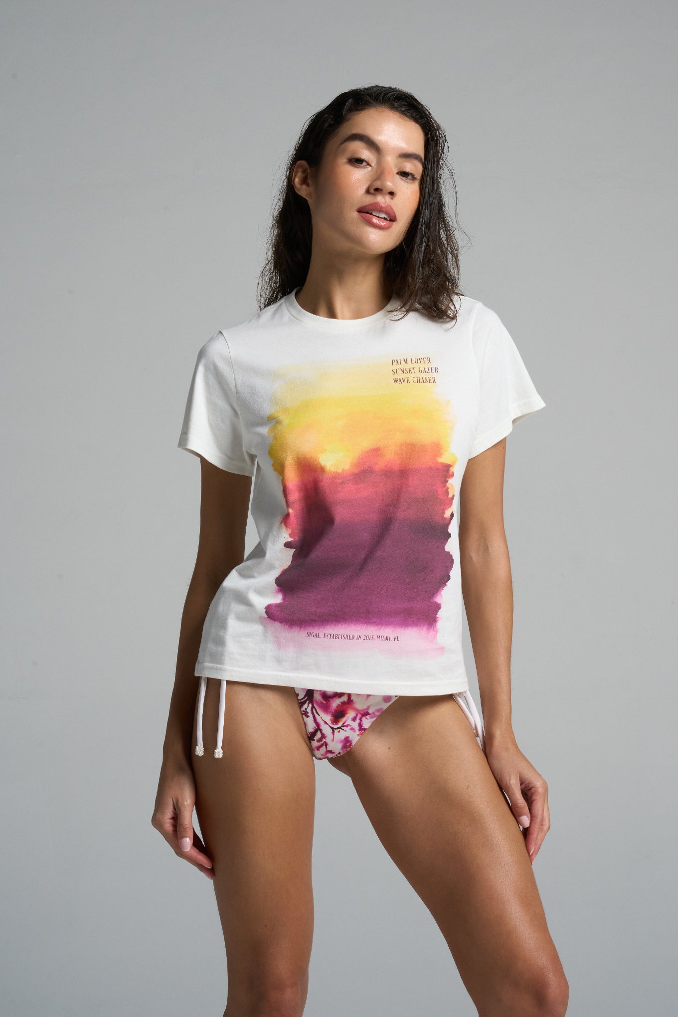 Graphic Tee: Sunset-White - shopsigal