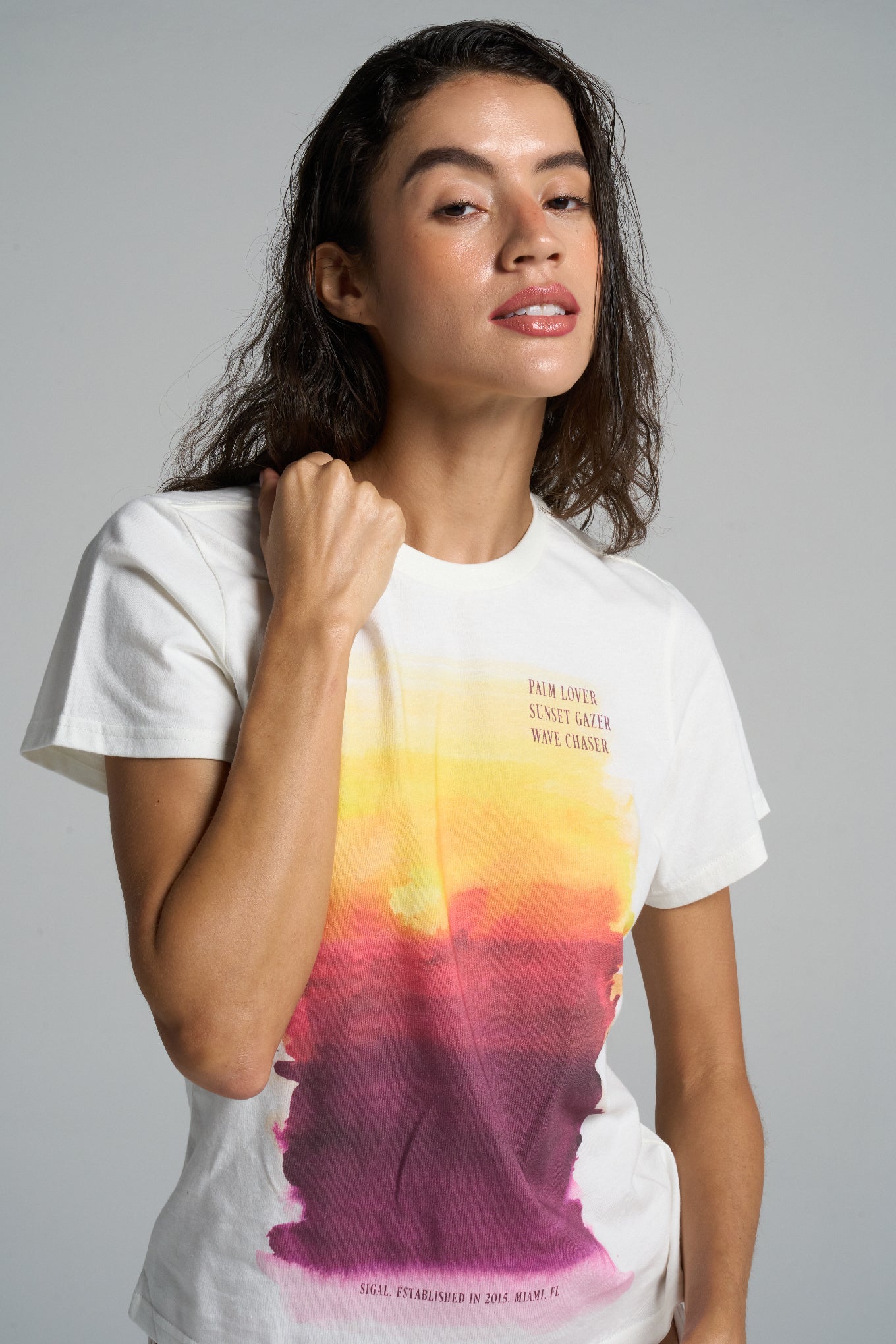 Graphic Tee: Sunset-White - shopsigal