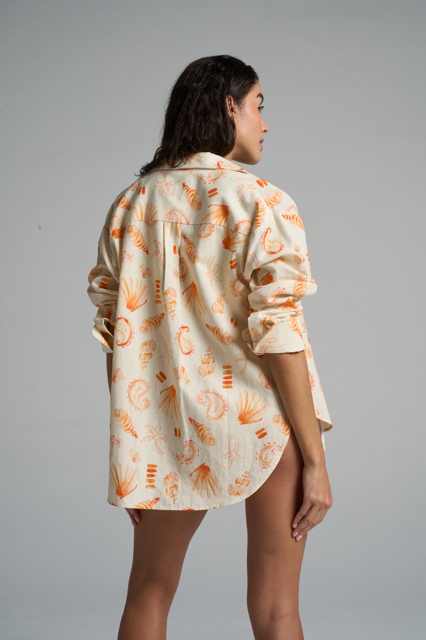 Long Sleeve Shirt Paisley Peach - shopsigal